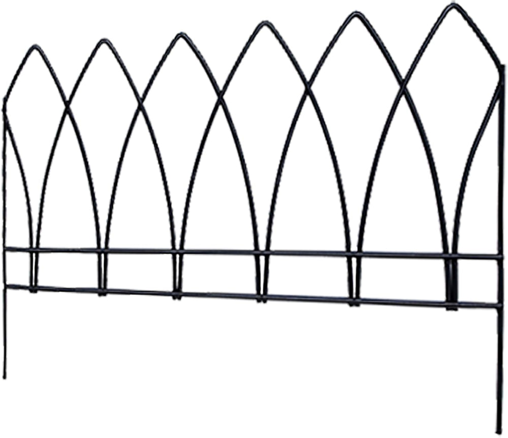 Panacea 89523 Gothic Arch Border Fence, Black, 15" H, Pack of 12