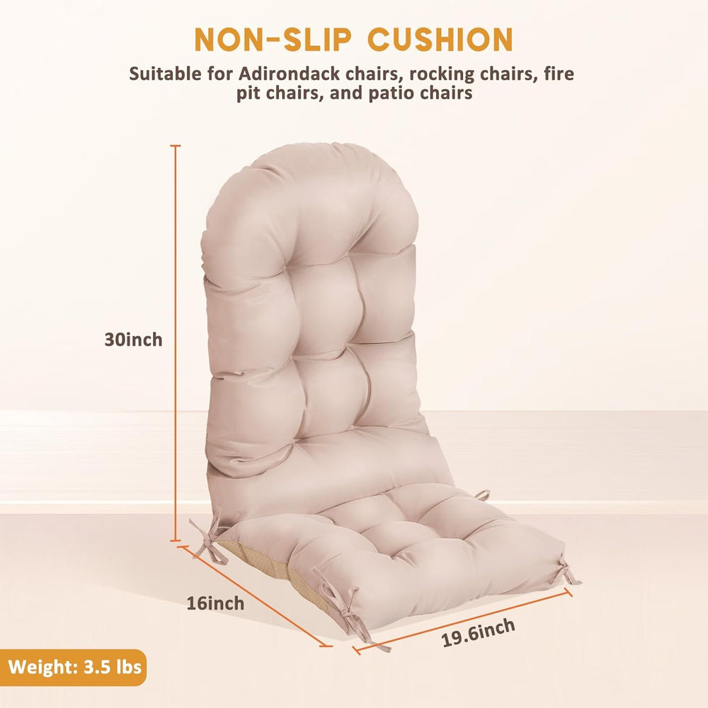 nalone 2 Pack Adirondack Cushion Rocking Chair Cushions High Back Adirondack ...