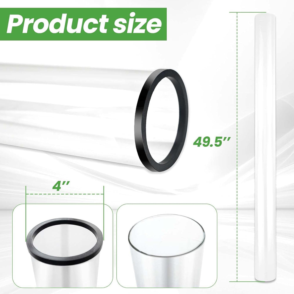 Patio Heater Glass Tube Replacement,49.5" Tall 4" Diameter with Sil...