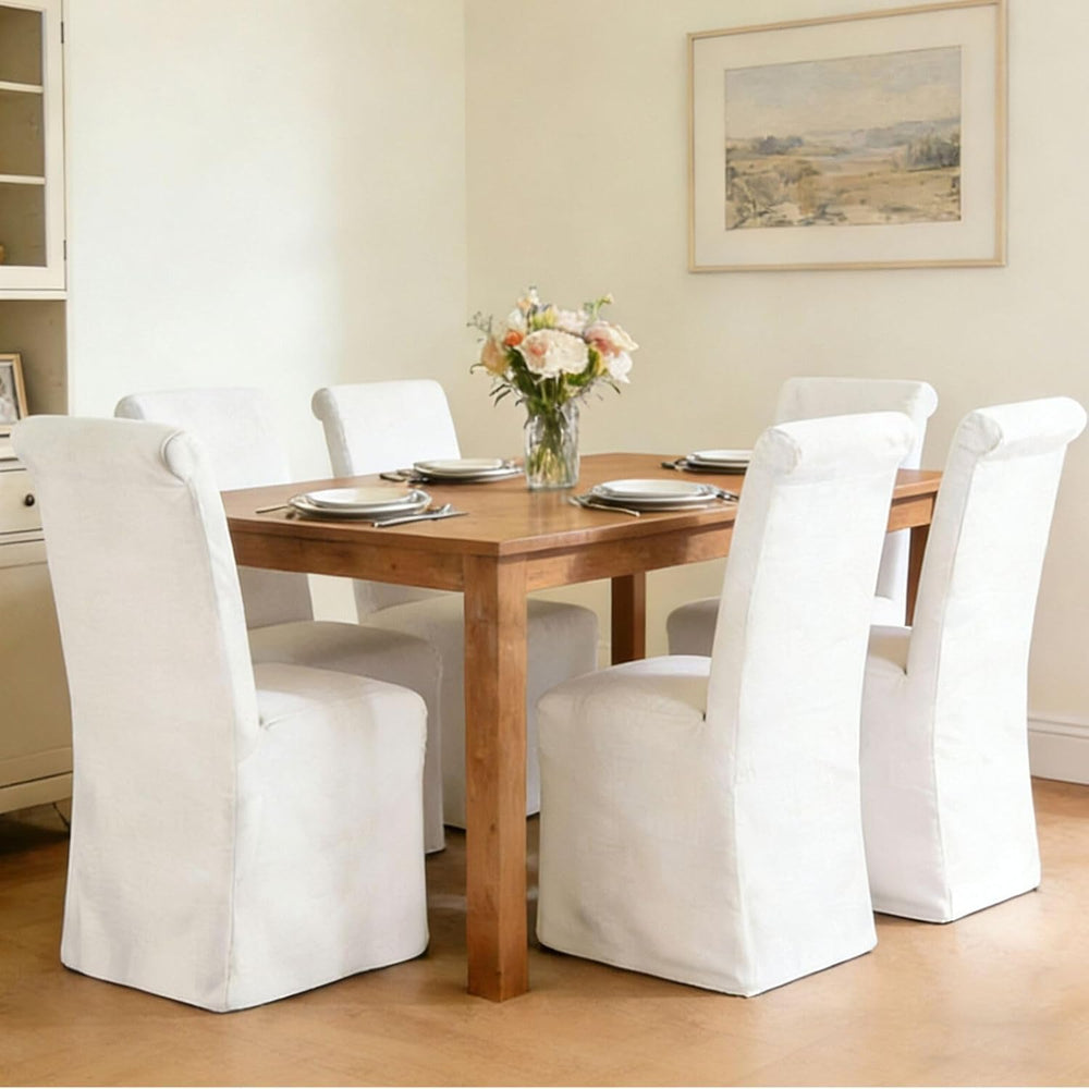 Parsons Dining Chairs Set of 6, Upholstered Slipcovered Dining Room Chairs wi...