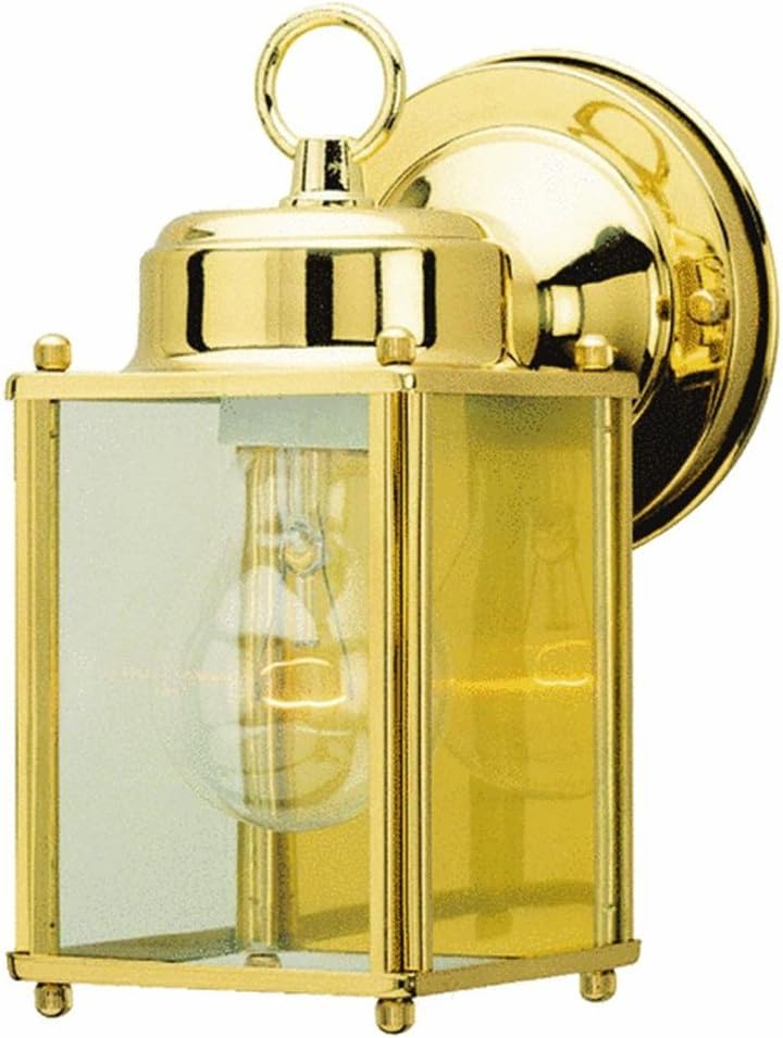 Westinghouse Lighting 6693600 One-Light Exterior Wall Lantern, Polished Brass...