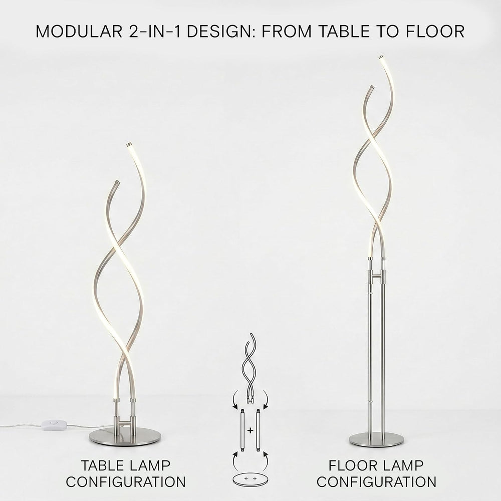 Brightech Embrace Dimmable LED Floor Lamp – Modern Spiral Adjustable Standing...