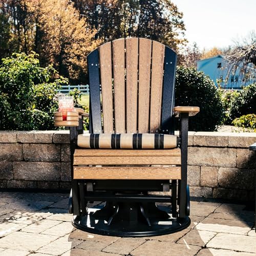 LuxCraft 2' Adirondack Outdoor Swivel Glider Chair, Patio Glider Rocker, ...