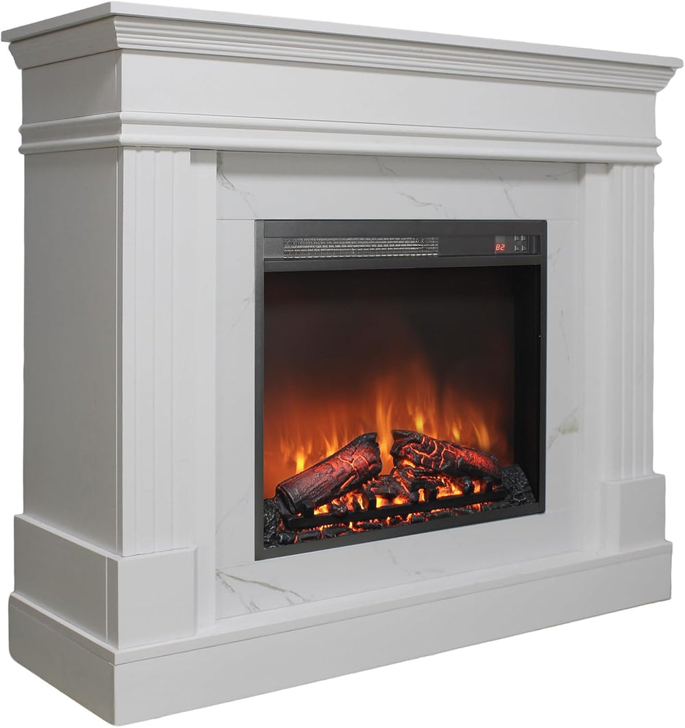 44 inch Electric Fireplace with Mantel, Portable Freestanding Wood Stove with...