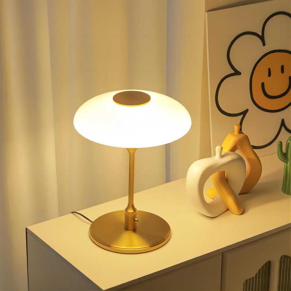 Table Lamp, Metal and Glass Modern Bedside Lamp, Decorative Table Light, Tabl...