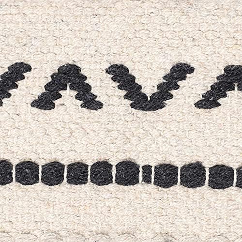 · REDEARTH · Textured Handwoven Throw Pillow Cases Geometric Craft Black