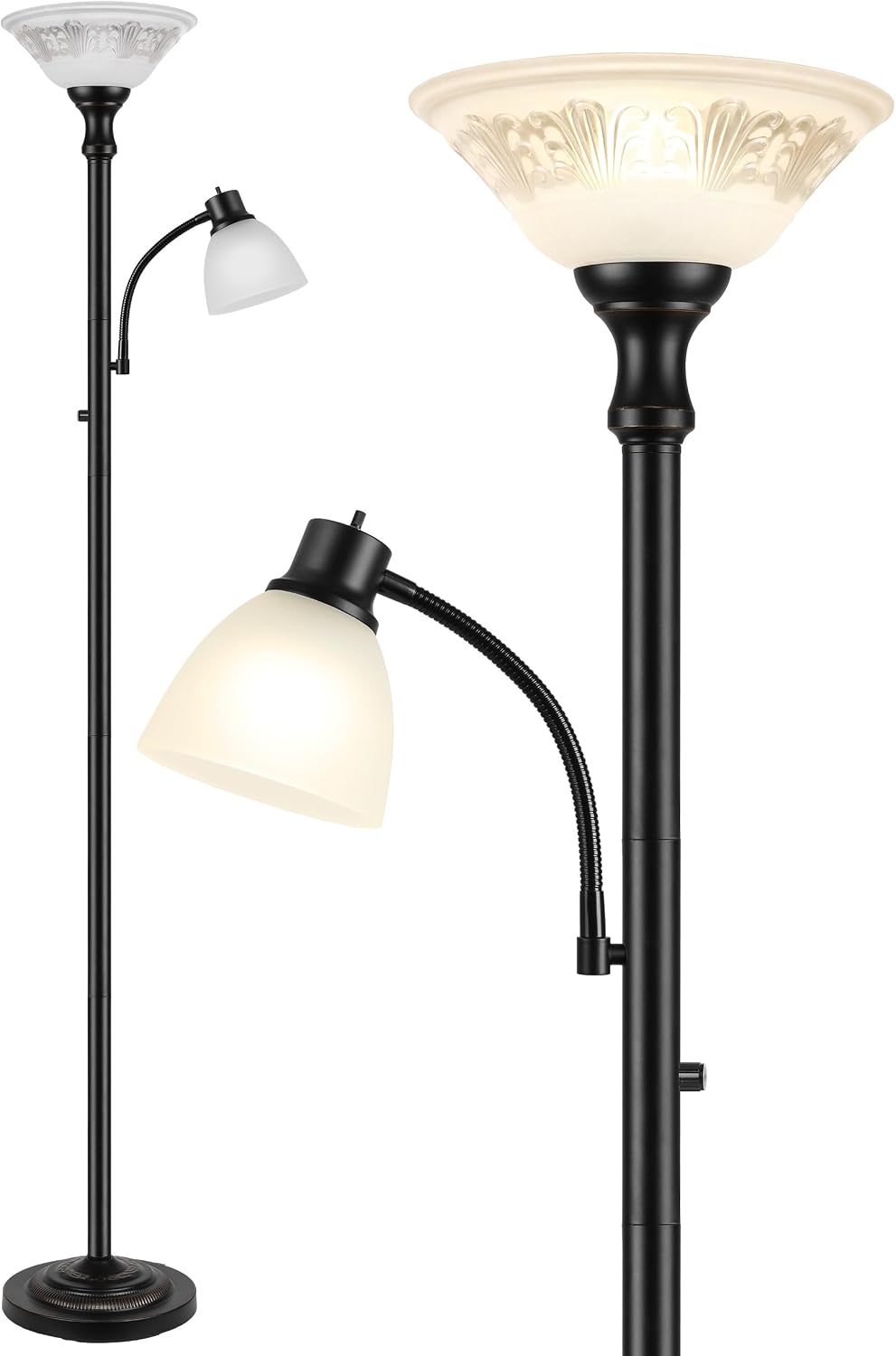 Torchiere Floor Lamps for Living Room, 71" Tall Standing Lamp with Thick...