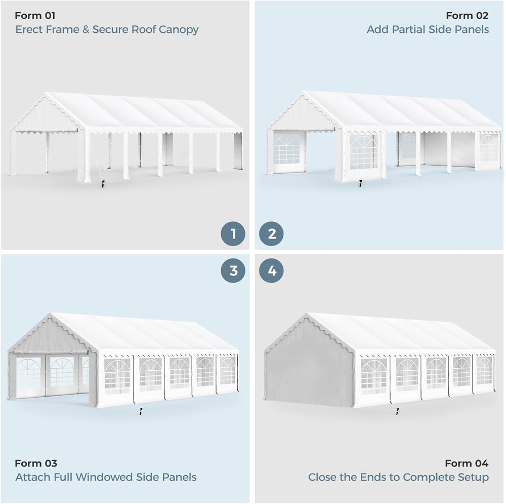 GREEN PARTY 16x32 ft Party Tent Heavy Duty, Outdoor Wedding Commercial Tent