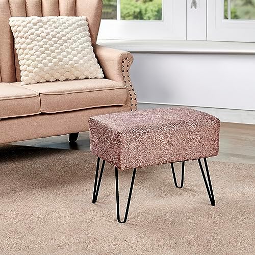 Home Soft Things Jacquard Chenille Ottoman, 19" x 13" x 17" H,...