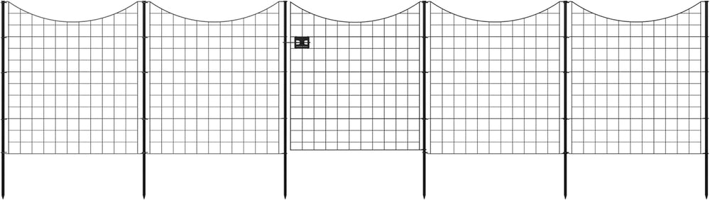 Zippity 39in H Black Metal Fence w/ Gate, DIY Fence Kit