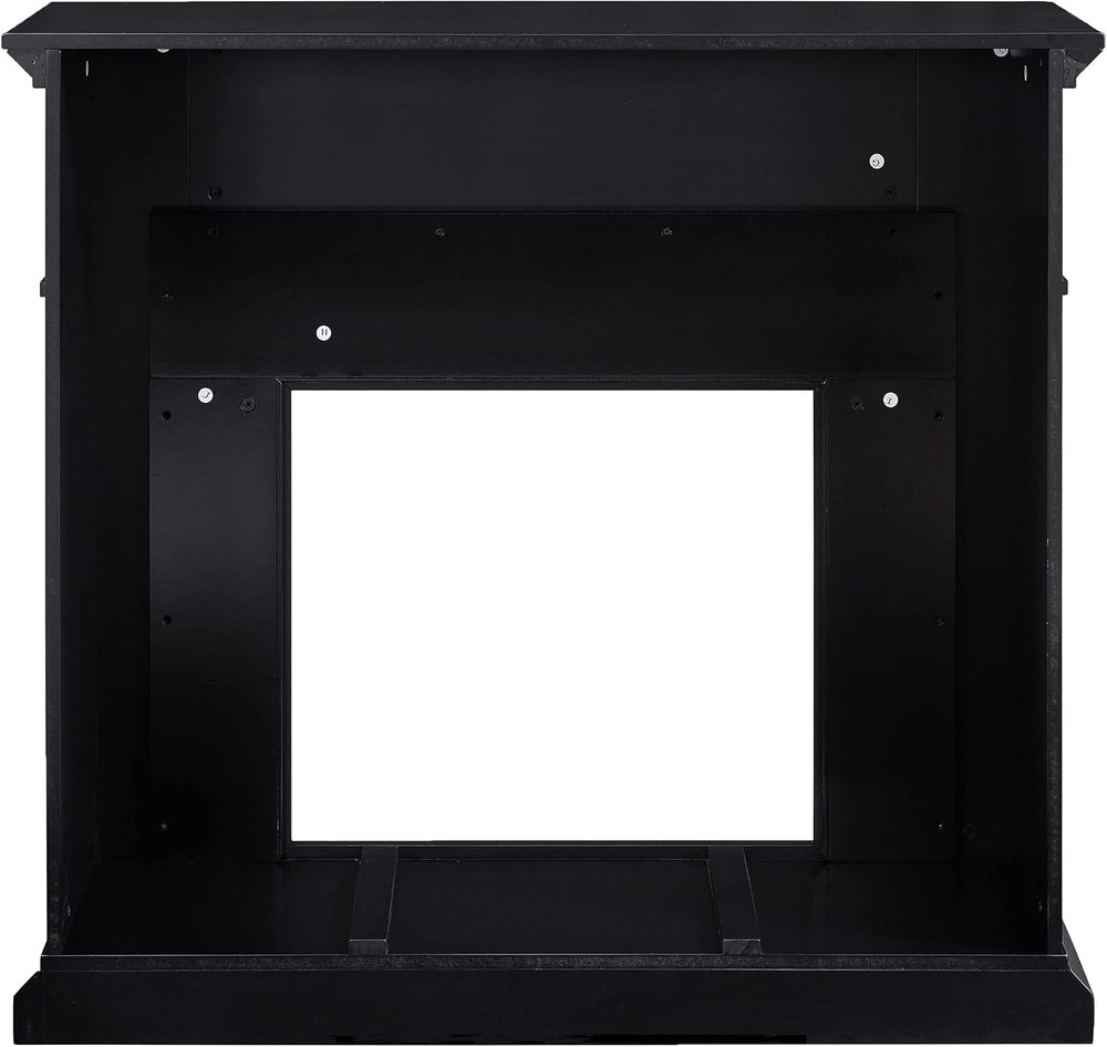SEI Furniture Drovling Marble Tiled Color Changing Electric Fireplace, Black-...
