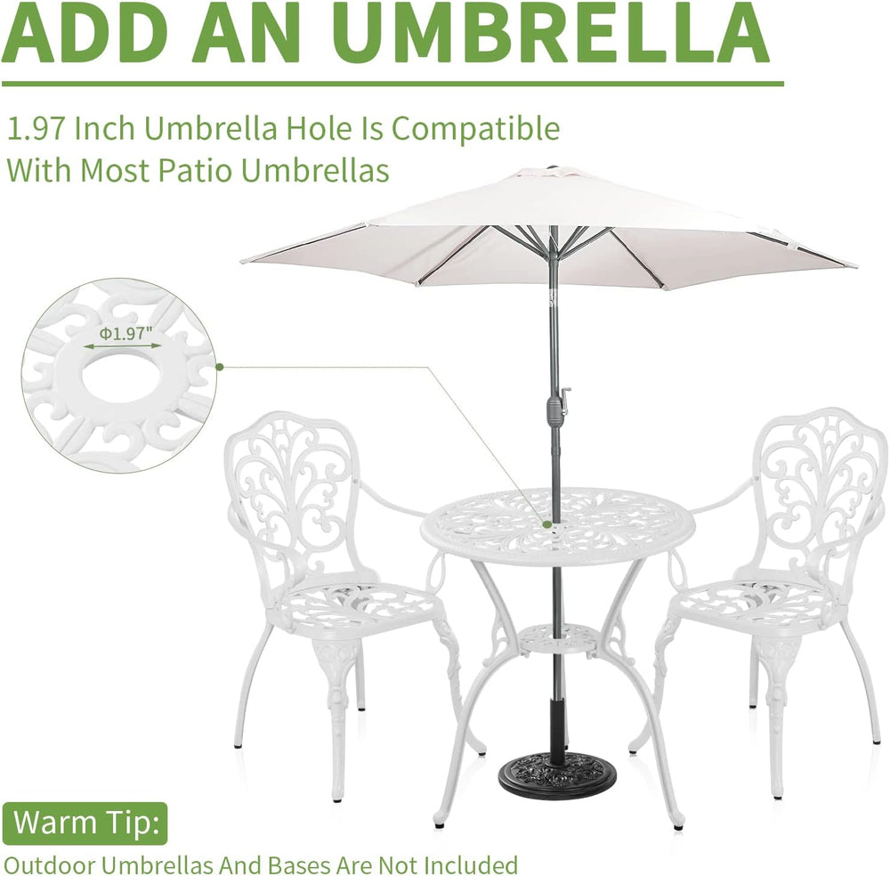 Patio Bistro Set 3 Piece Cast Aluminum Outdoor Bistro Set, Rust Resistance Bi...
