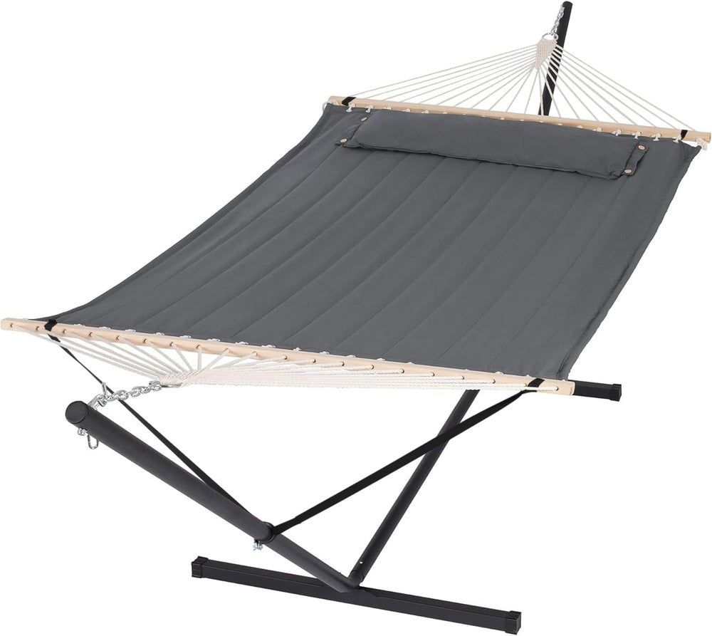 SUNCREAT 2 Person Hammock with Stand, 475 lbs Capacity, Dark Grey