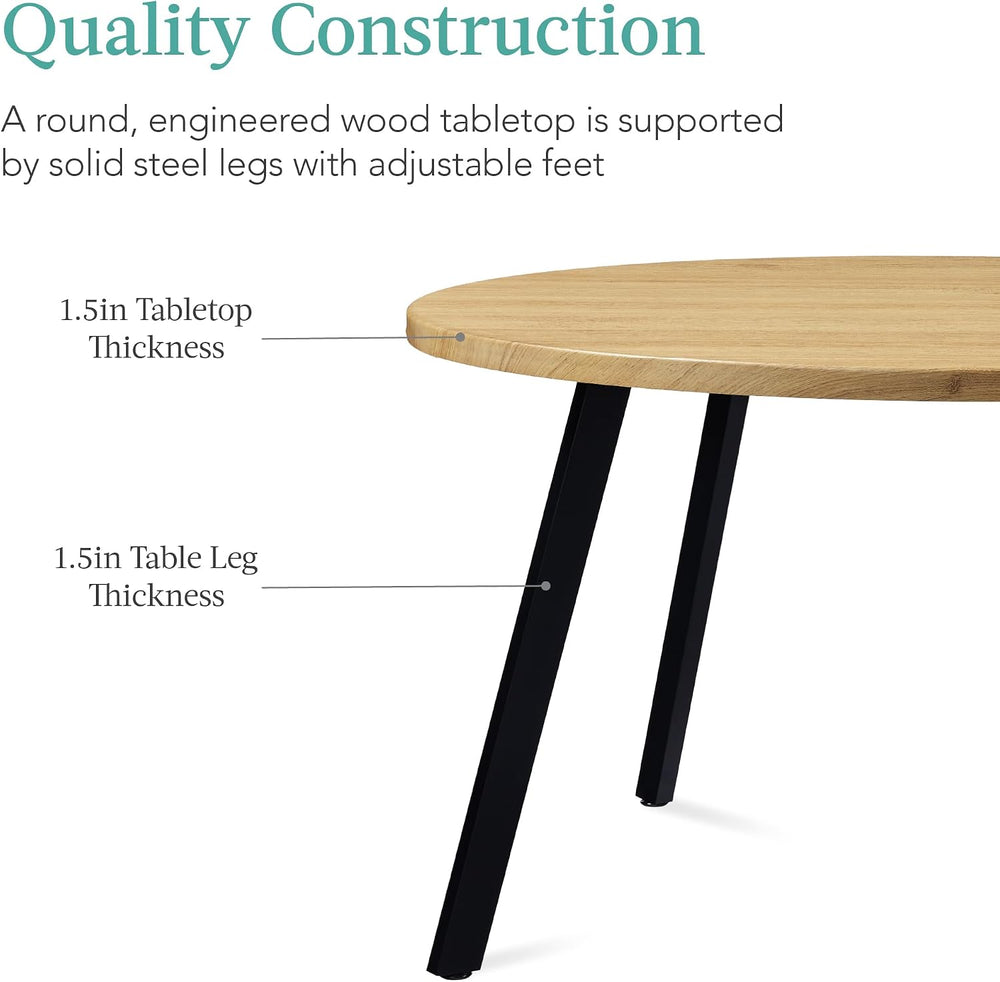 Best Choice Products Round Dining Table 35.5”, Mid-Century Modern Kitchen Tab...