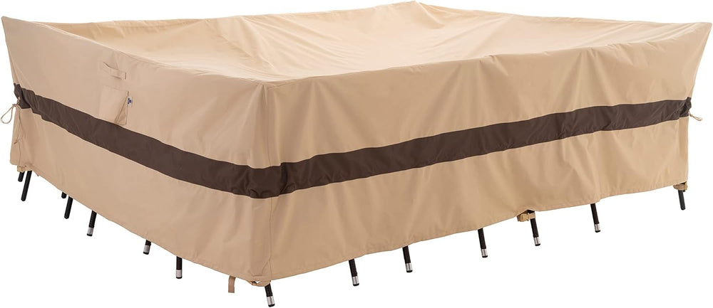WJ-X3 XL Waterproof Patio Furniture Set Cover, 126x84x31, Beige & Coffee