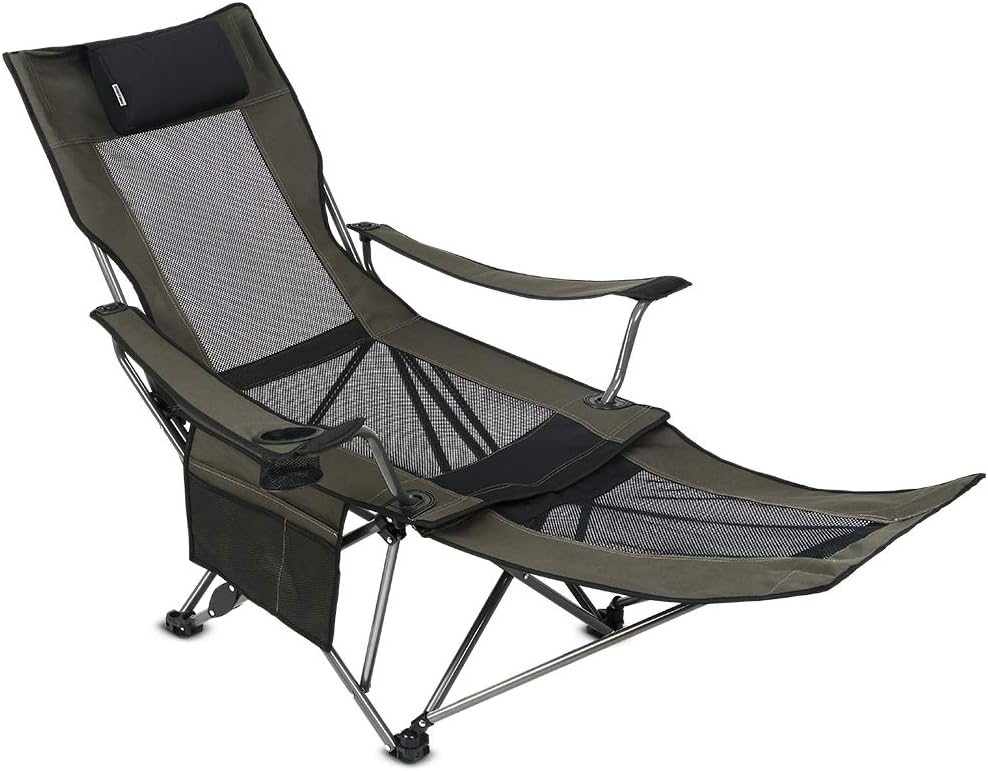 OUTDOOR LIVING SUNTIME Camping Folding Portable Mesh Chair with Removabel Foo...