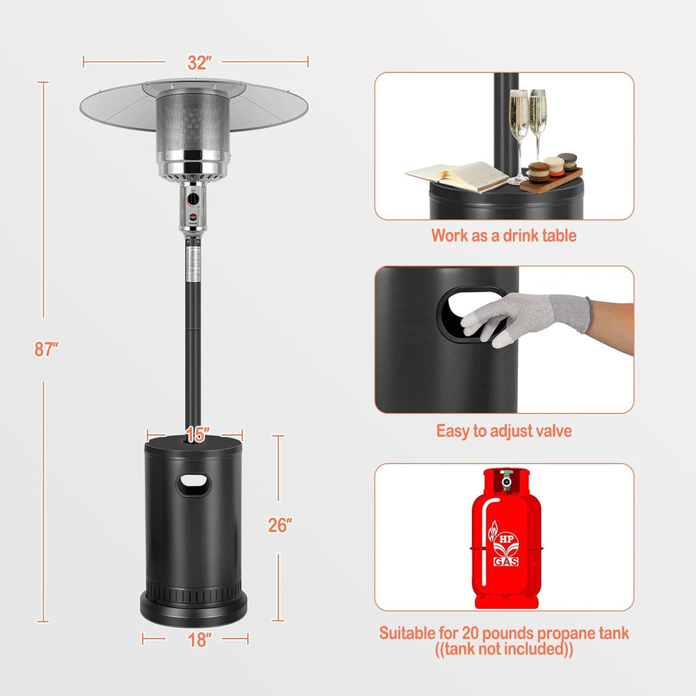 Hykolity 50,000 BTU Patio Heater for Outdoor Use, Propane Patio Heater