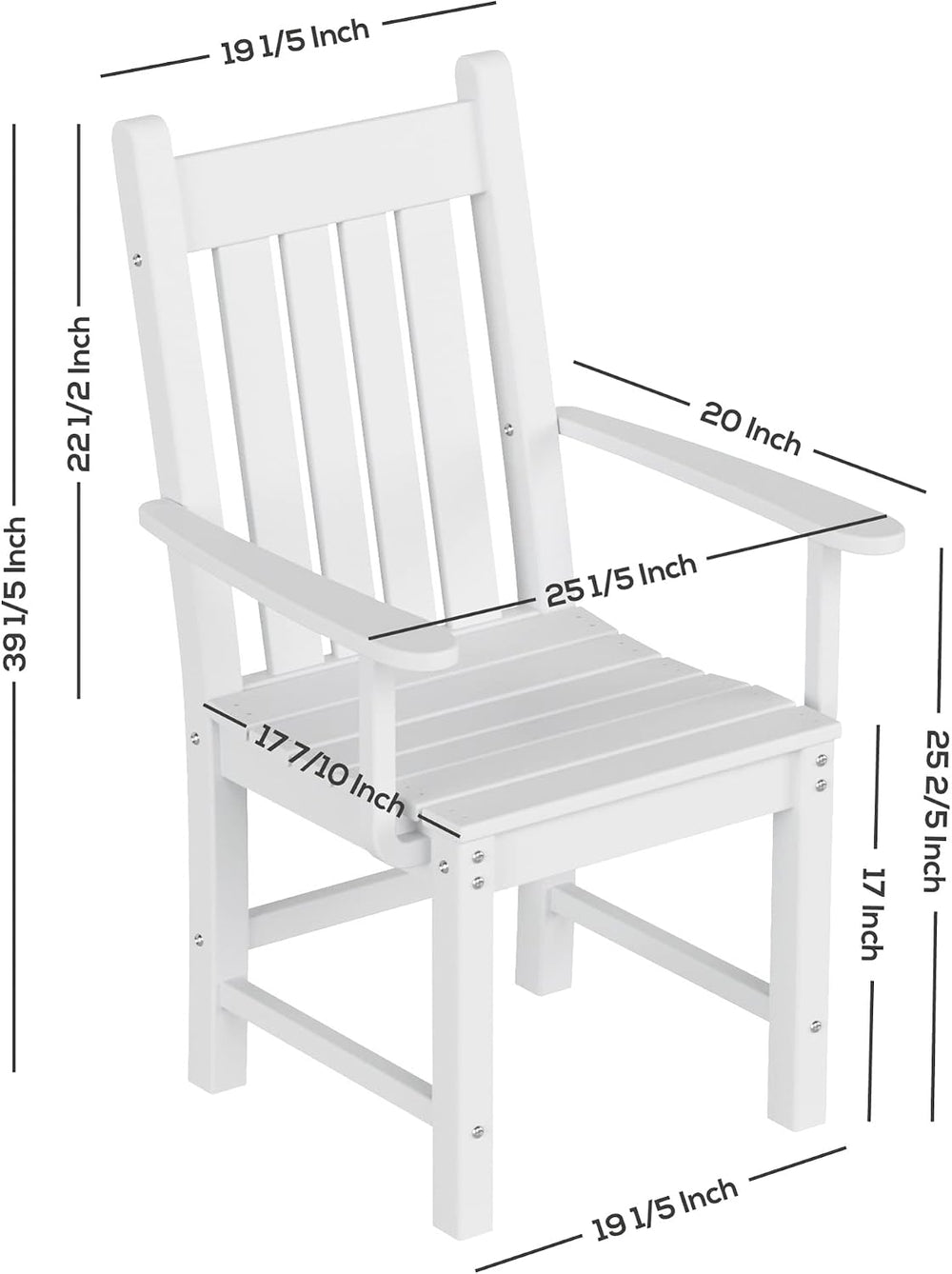 WestinTrends Malibu Classic Outdoor Dining Chairs with Arms, All Weather Poly...