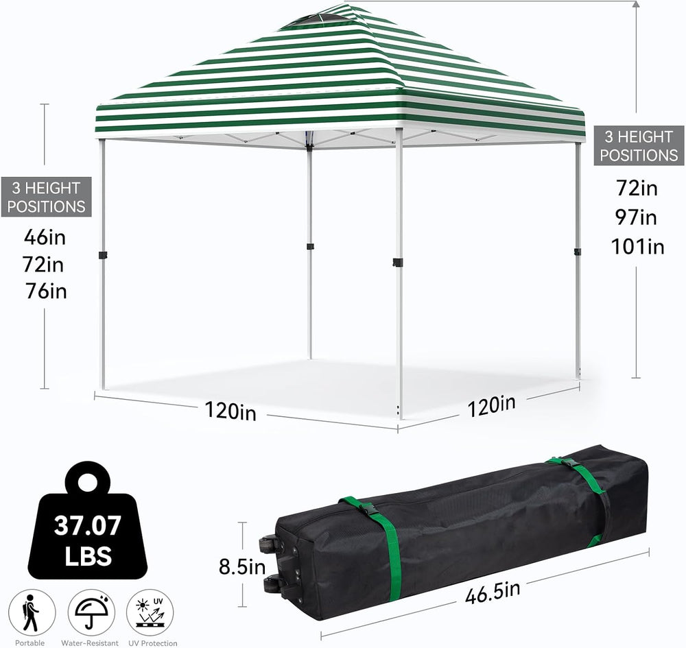 Nazhura 10' x 10' Pop Up Canopy Tent with Sand Weight Bag, Freestandi...