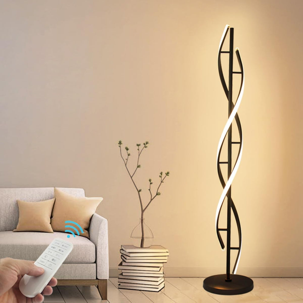 Modern Spiral Floor Lamps for Living Room, 40W LED Floor Lamp with Remote Con...