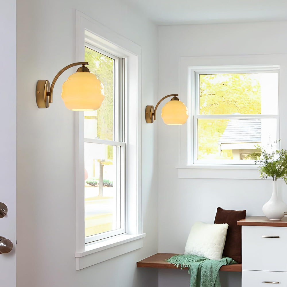 Mid Century Modern Gold Wall Sconce Glass Sconces Wall Lighting Bathroom Vani...