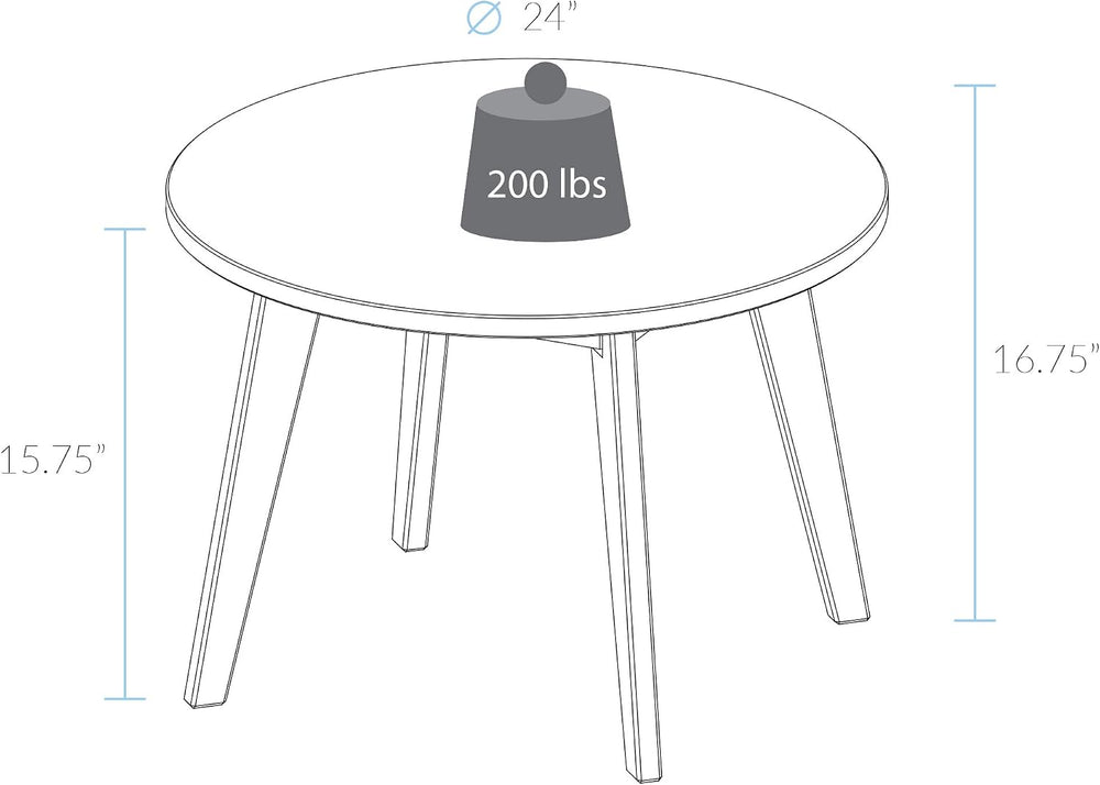American Trails Genuine 100% Hardwood Round Coffee Table - Hand-Wiped Walnut