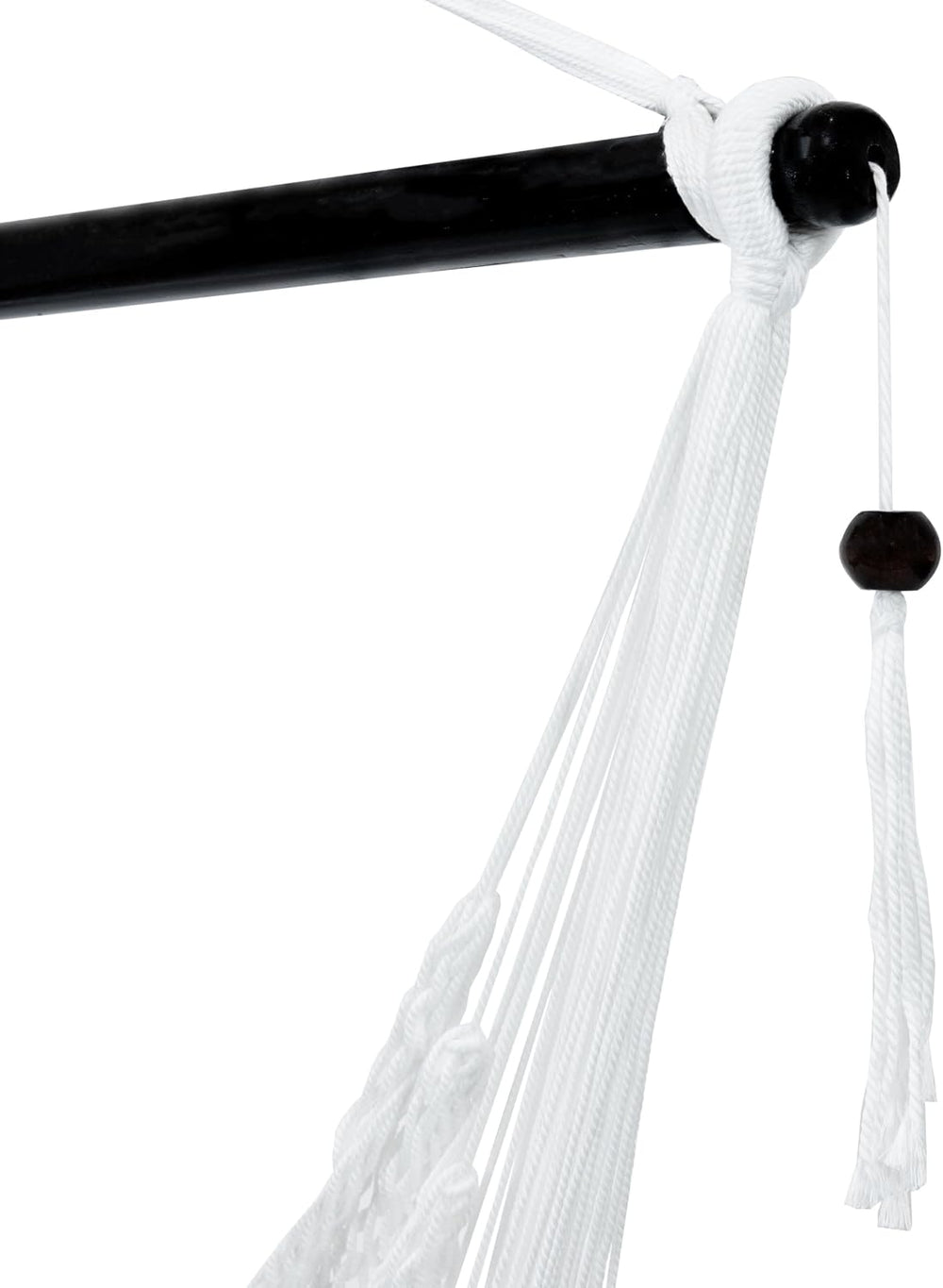 Sunnydaze Hanging Hammock Chair Swing for Patio, Caribbean, White