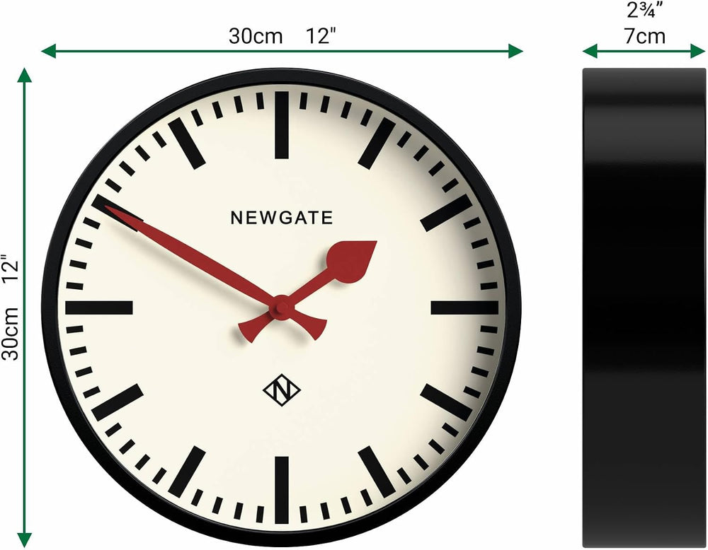 NEWGATE® Luggage wall Clock | Modern Retro Metal Station Clock | 12" | D...