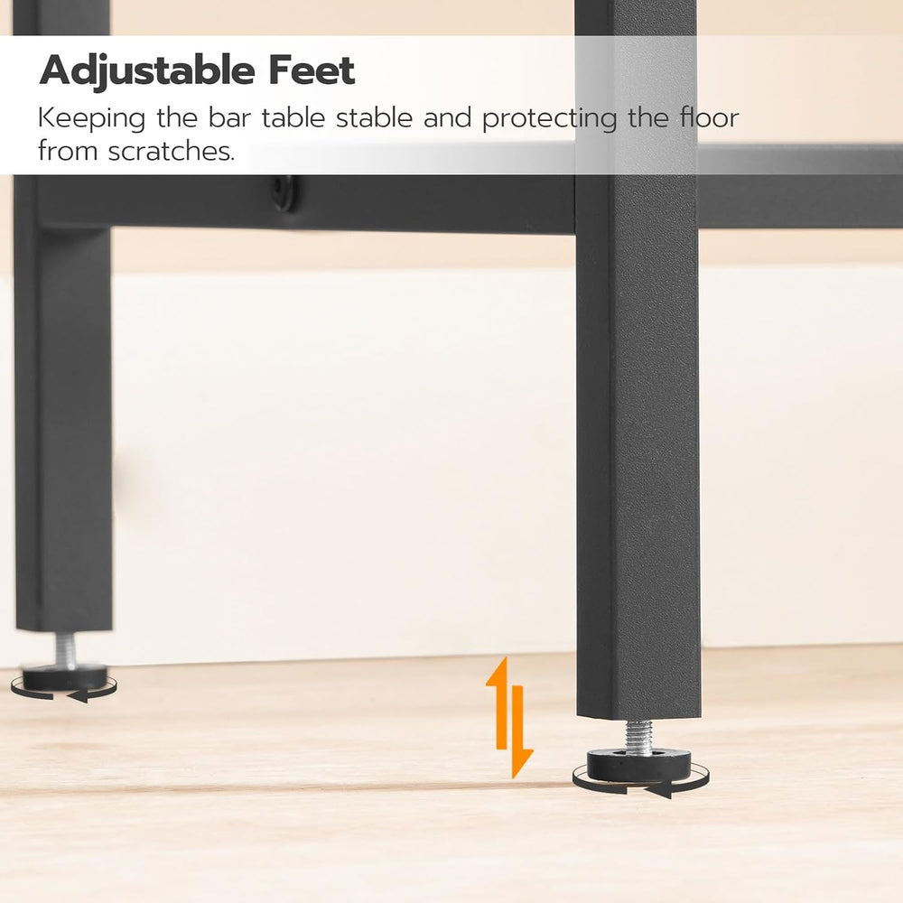 HOOBRO Bar Table with Charging Station, Rectangular Pub Table, High Top Coffe...