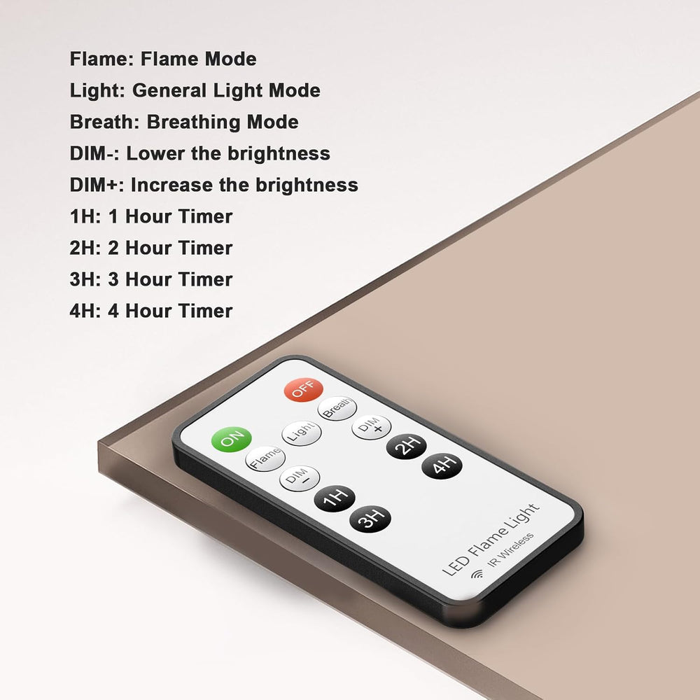 Morsatie Upgraded Rechargeable Flame Light with Remote & Timer, 4 Modes