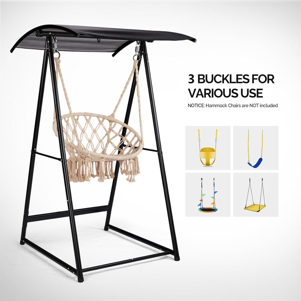 Outvita Outdoor Hammock Chair Stand, Heavy Duty A-Frame Metal Swing Stand wit...