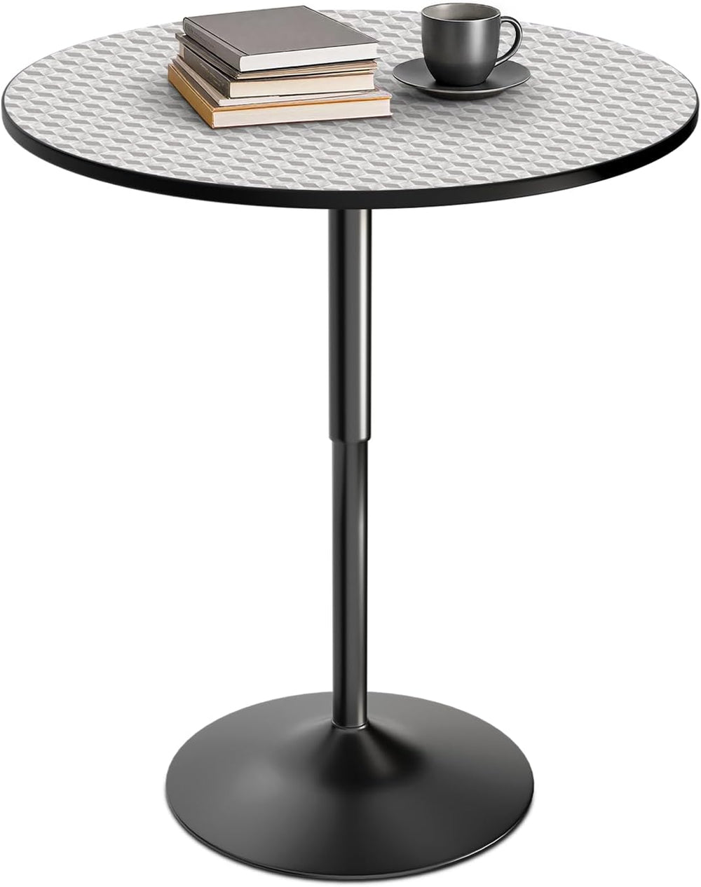 Athena Collection Bar Table Modern Round Cocktail Table Height Adjustable, Ta...