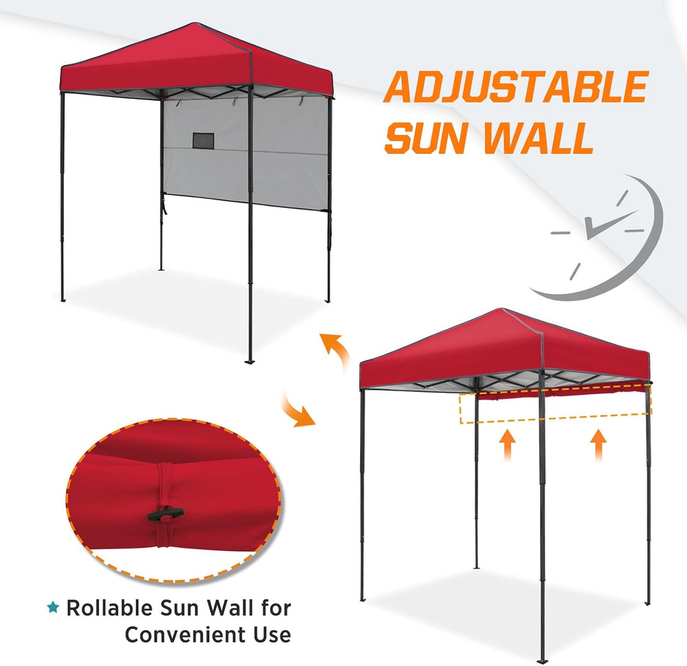 COOS BAY 6x4 Pop Up Canopy Tent with Adjustable Side Wall, Easy Setup Lightwe...