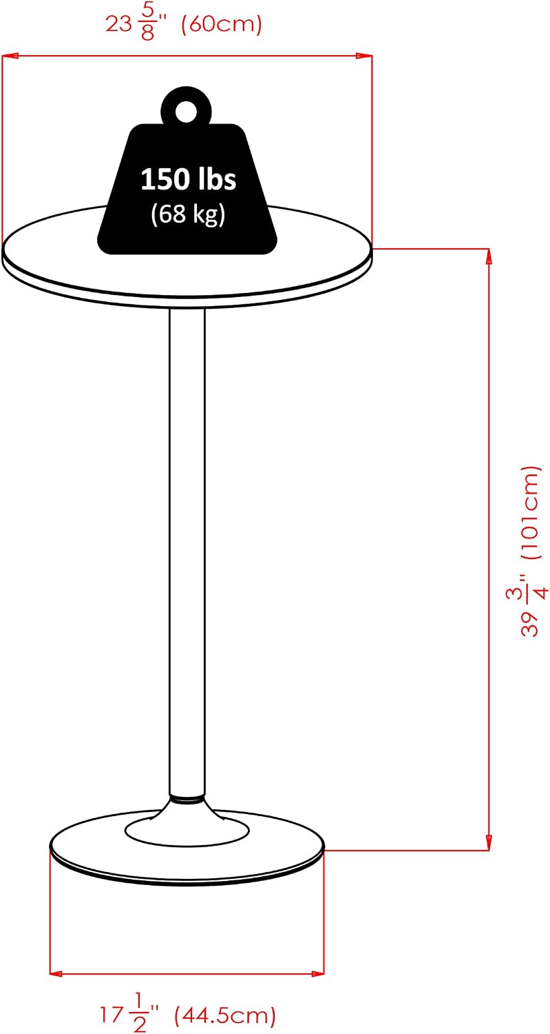 Winsome Obsidion Round Tall Pub Table, Black, 40"