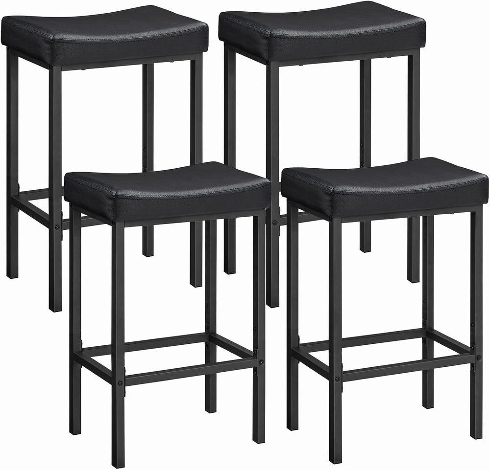HOOBRO Bar Stools,Set of 4 Bar Chairs, Counter Height Stools, Saddle Barstool...