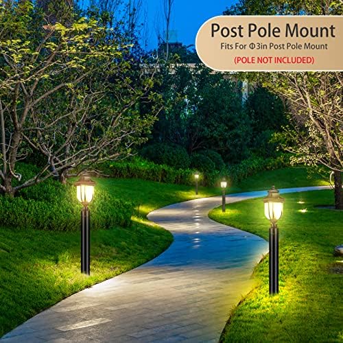 Dusk to Dawn Outdoor Post Lights Light Hardwired 120V with Pier Mount Base, A...
