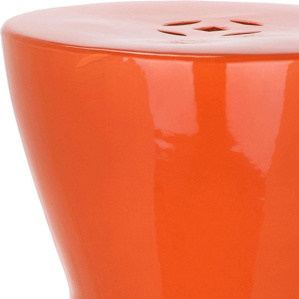 Safavieh Castle Gardens Collection Liana White Glazed Ceramic Garden Stool