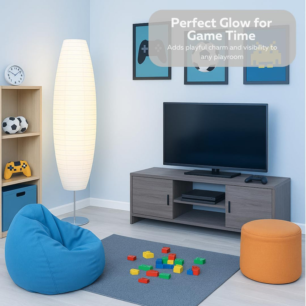 LIGHTACCENTS Paper Floor Lamp Set of 2, 59" Tall Modern Standing Lamps f...