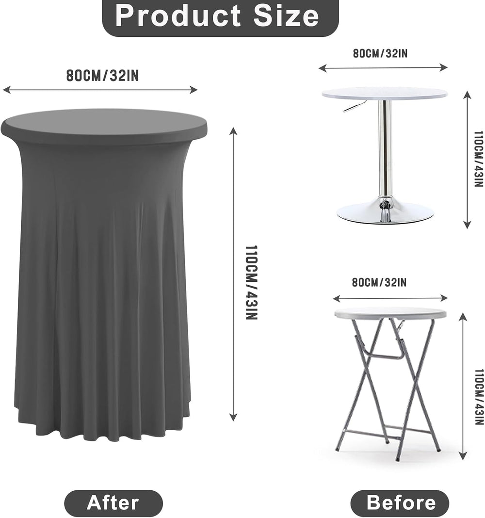 Qubjus 2 Pack Cocktail Tablecloths Stretch Table Skirt - 32x43 inch Bar High ...
