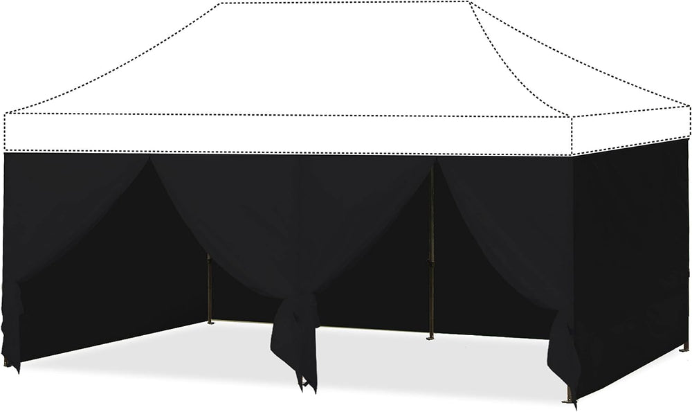 ABCCANOPY Canopy Side Wall Set 10x20,4 Walls Only No Frame and Top Black