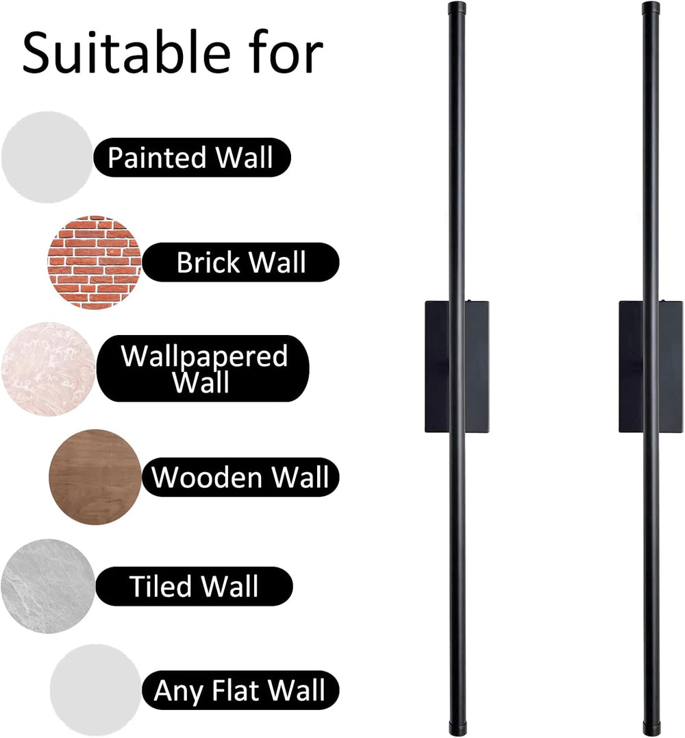 Peel and Stick on Battery Operated Wall Sconces Set of 2