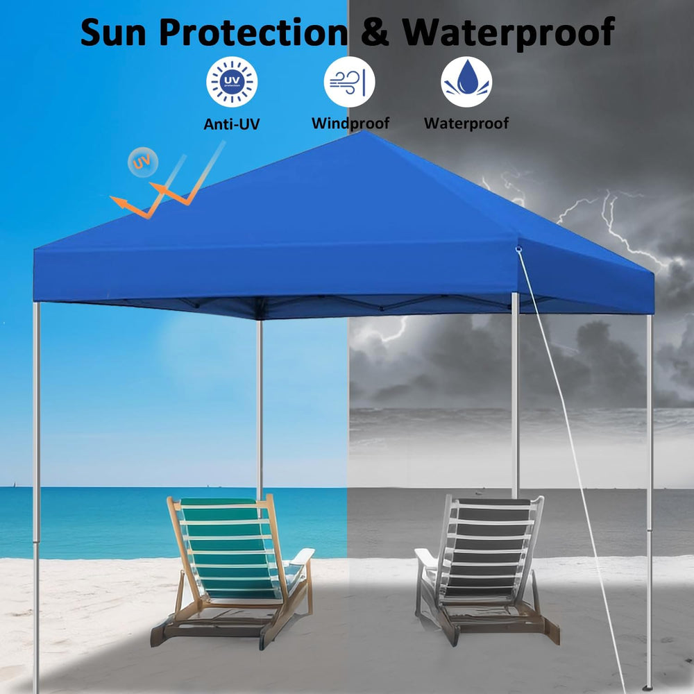 10x10 Pop Up Canopy Tent Instant Canopy for Party Portable Beach Tent Sun She...