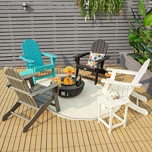 GIANTEX Set of 2 Adirondack Chair Outdoor Fire Pit Chairs, HDPE Weather Resis...