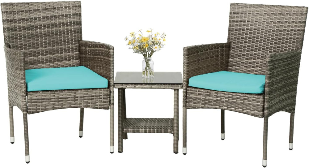 PayLessHere Set of 3 Outdoor Furniture Set Patio Furniture Set Gray Conversat...