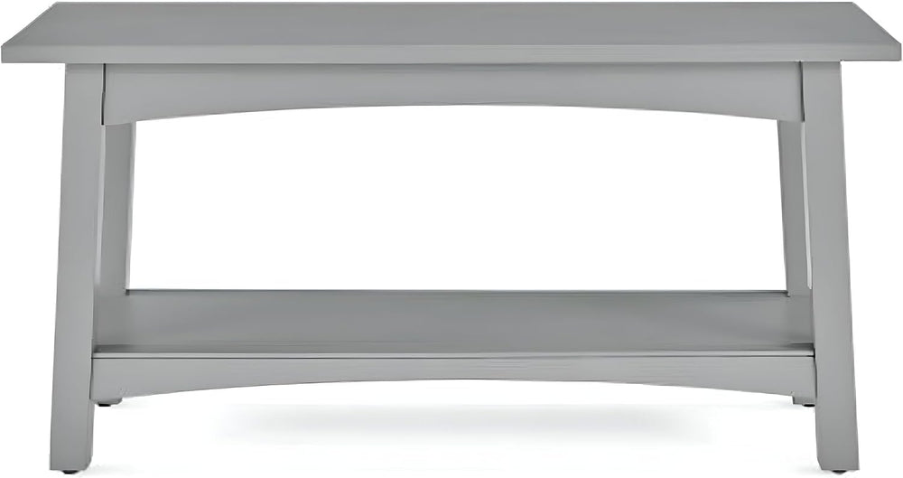 Alaterre Furniture Craftsbury Entryway Bench with Storage Shelf, Gray, 36”