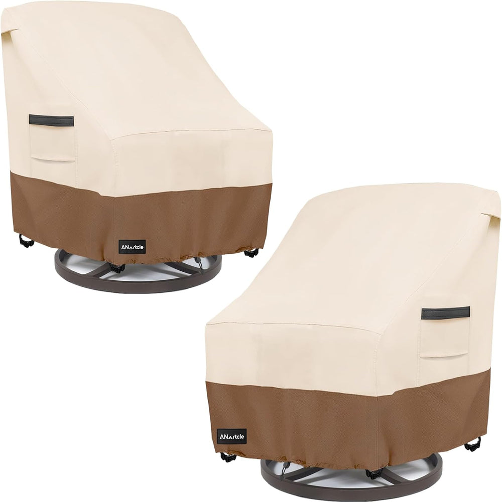 ANartcle Outdoor Swivel Lounge Chair Cover 2 Pack,600D Waterproof Heavy Duty ...