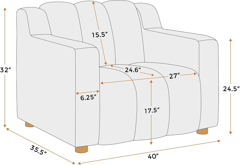 VANOMi Oversized Accent Chair, Modern Living Room Chairs, Boucle Khaki