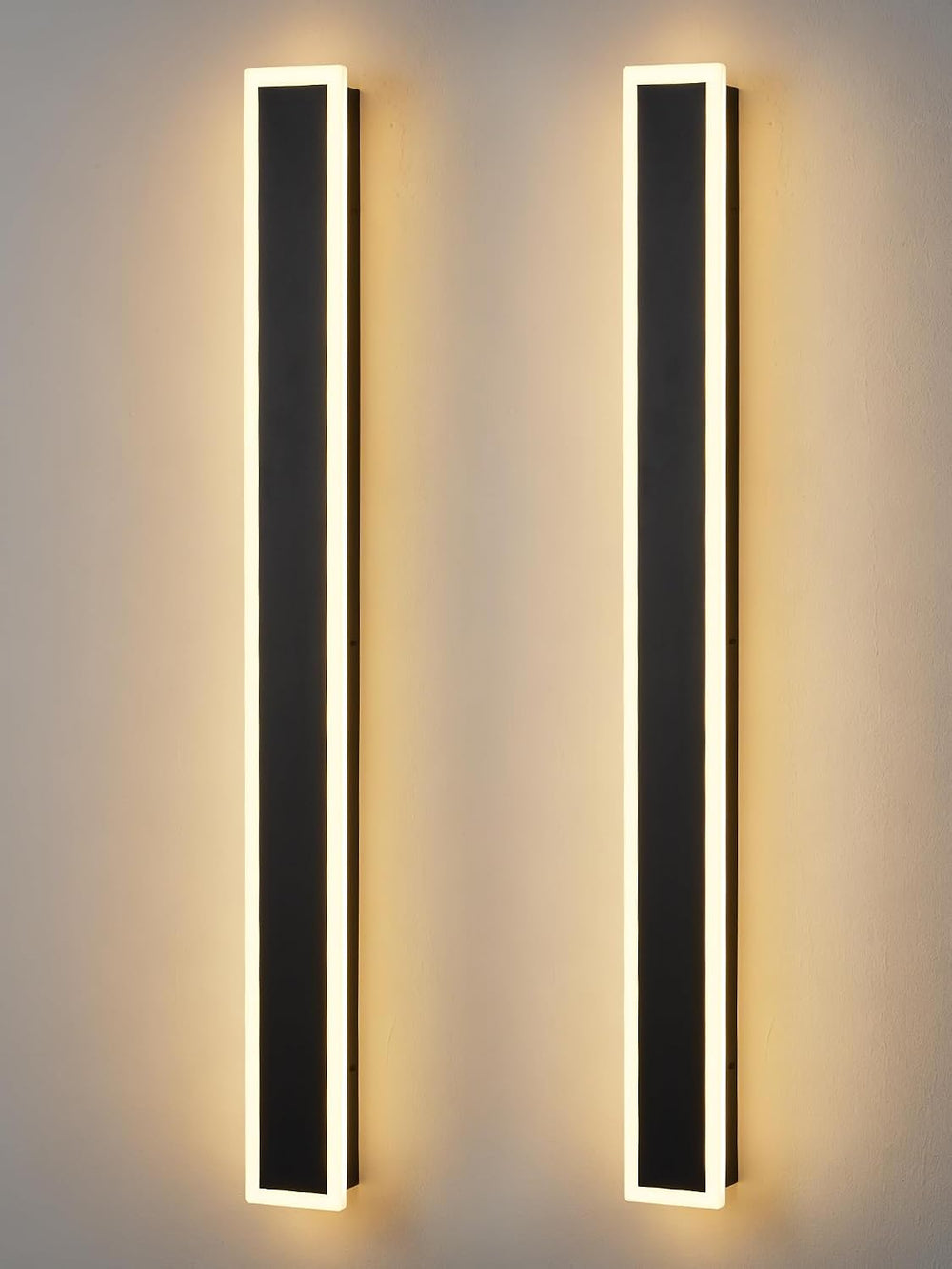 2-Pack Outdoor Modern Wall Lights, 3000K Exterior Lighting Fixture