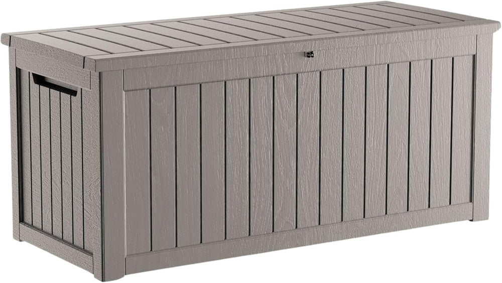 270 Gallon Outdoor Storage Box Waterproof, Lockable Resin Deck Box Large Stor...