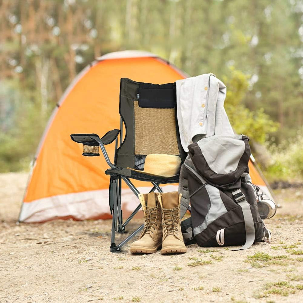OUTDOOR LIVING SUNTIME Camping Folding Portable Mesh Chair with Removabel Foo...
